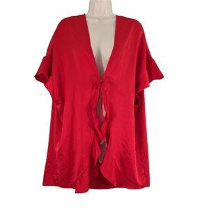 Victoria’s Secret Red Love Heart Kimono Silky Robe One Size